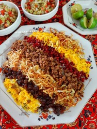 عدس پلو با گوشت