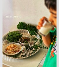 رشته پلو با قرمه سبزی