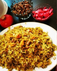 پلو لوبیا چشم بلبلی