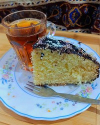 کیک وانیلی تولدعشقم