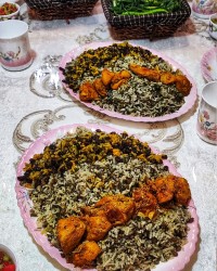 عدس پلو مخلوط