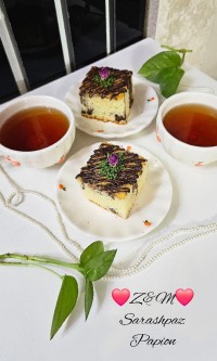 کیک ابری دورنگ