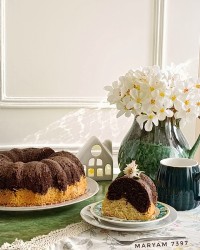 کیک دو رنگ صبحانه