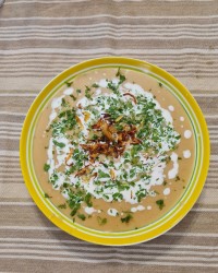 سوپ سیب زمینی با پیاز کاراملی