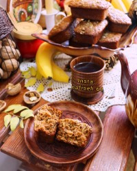 کیک موز و گردو