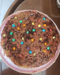 کیک کدو حلوایی خام با سس کدو حلوایی