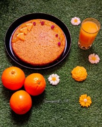 کیک پرتقالی با سس پرتقالی