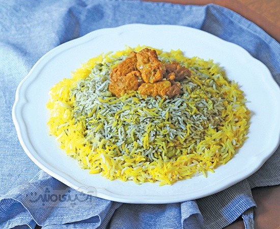 باقلا پلو با گوشت گیاهی