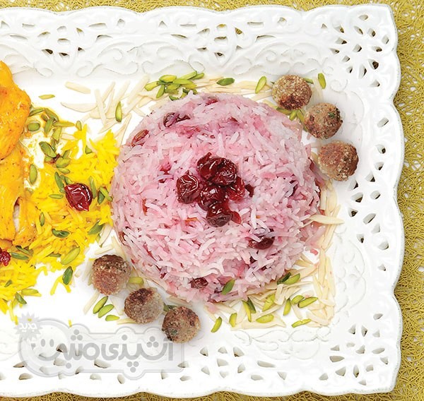 آلبالو پلو با کوفته قلقلی گیاهی