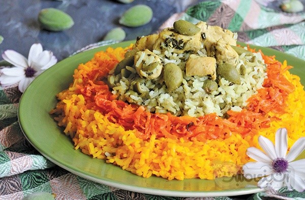 پلو چغاله و مرغ