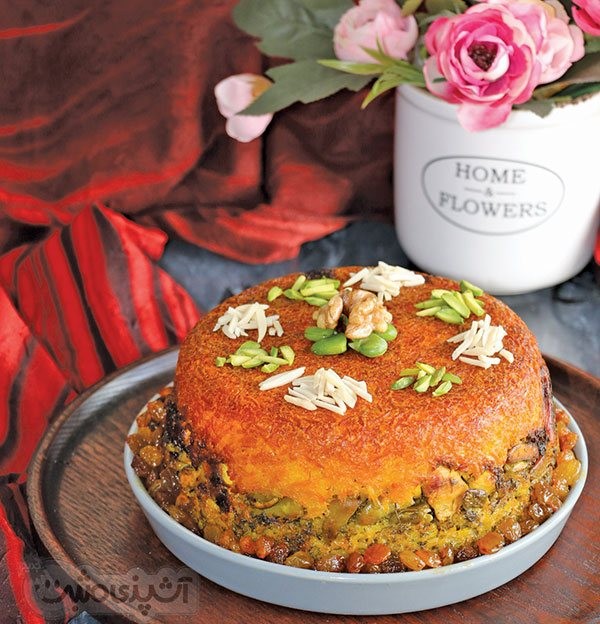 ته چین شوید باقلا با مرغ