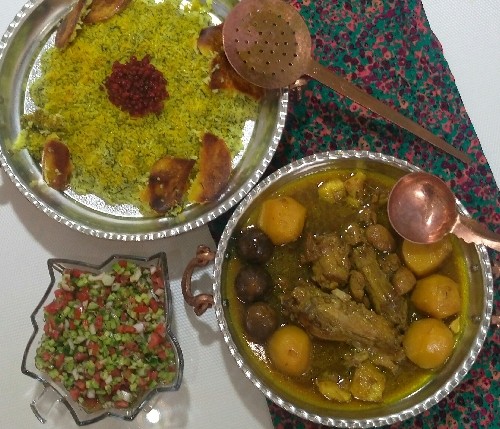 چلو گوشت بوقلمون