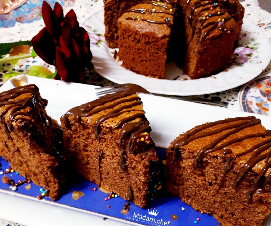 عکس کیک شیر شکلاتی