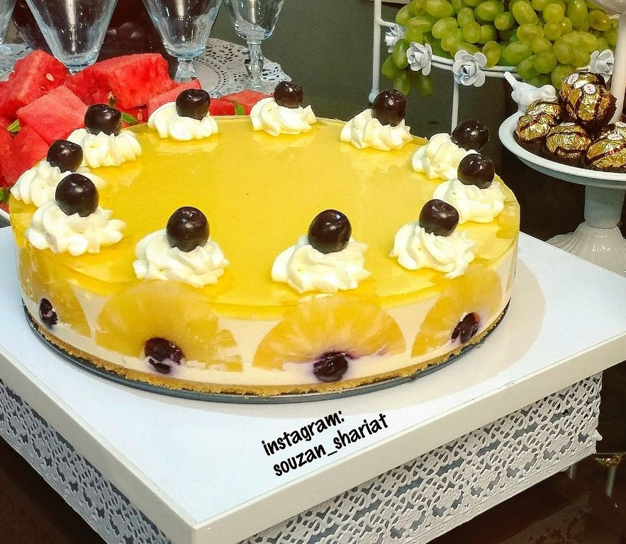 چیز کیک آناناس(با پودر ژله)