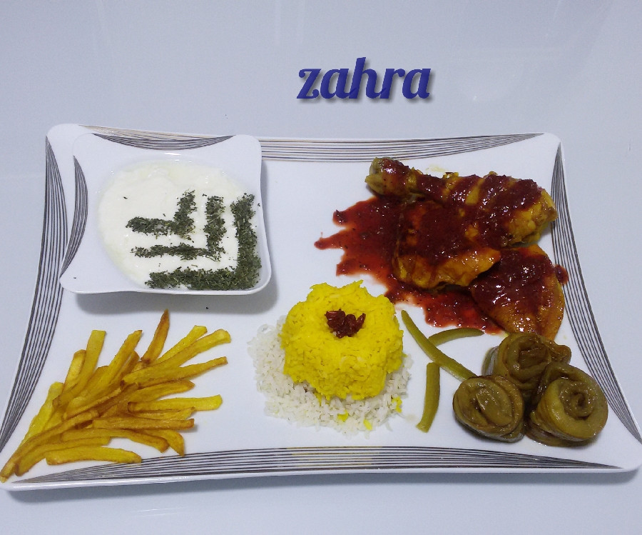 مرغ با سس زرشک
