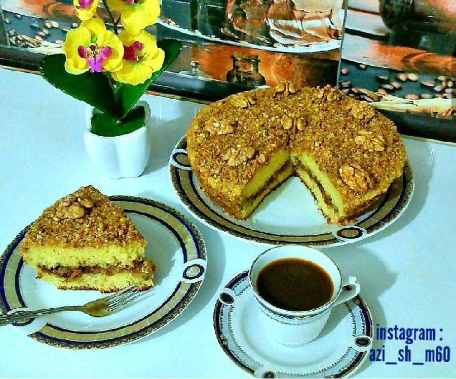 کیک کرامبل هلو