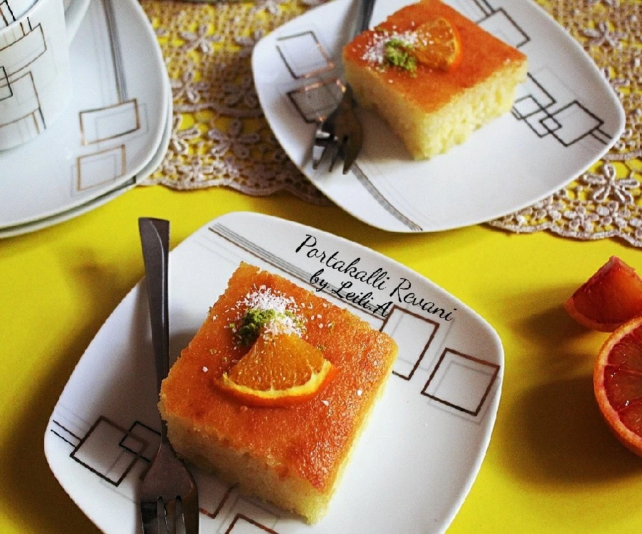عکس کیک روانی پرتقالی(revani)