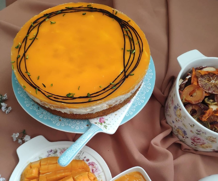 چیز کیک انبه(بدون بیسکوییت)