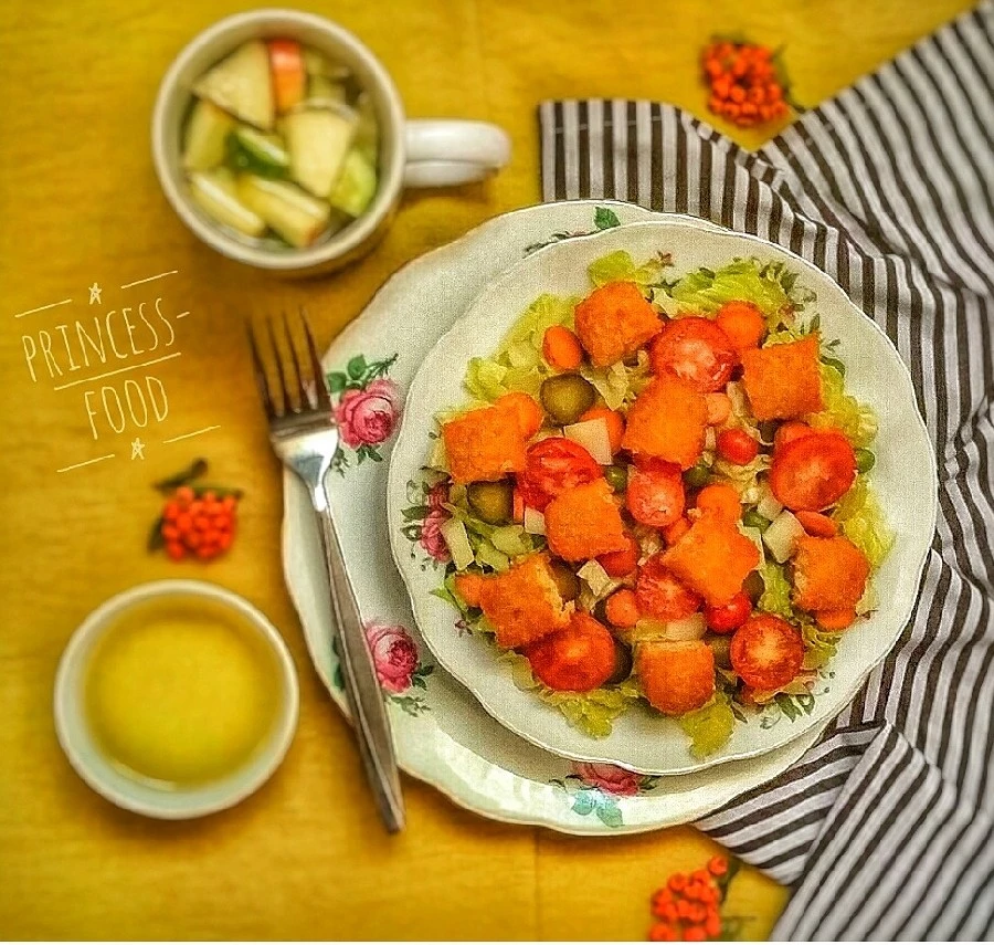 عکس سالاد ماهی و سبزیجات