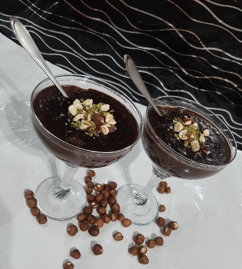 پودینگ شکلاتی فندقی