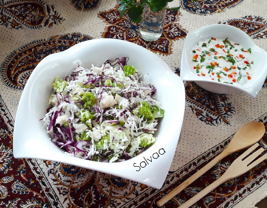 سالادچهار کلم با سس مخصوص