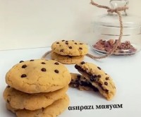 عکس طرز تهیه کوکی پر شده نوتلا بدون تخم مرغ