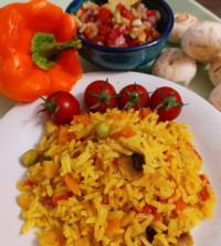 عکس طرز تهیه پلو سبزیجات 