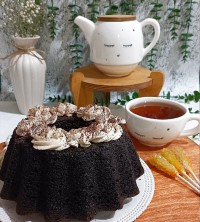 عکس طرز تهیه کیک شکلاتی کافی شاپی بافت پنبه ای رنگ سوخته