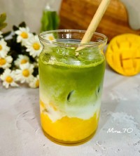 عکس طرز تهیه لاته انبه و ماچا