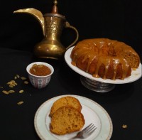 عکس طرز تهیه کیک قهوه  با سس قهوه ی عربی