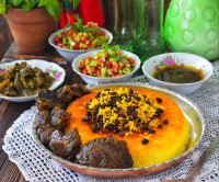 عکس طرز تهیه کشمش پلو 