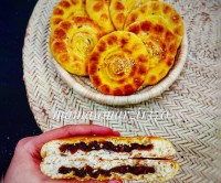 عکس طرز تهیه نان پنبه ای مغزدار