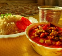 عکس طرز تهیه خوراک گوشت و لوبیا 