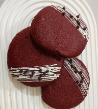 عکس طرز تهیه کوکی ردولوت با مغزی کرم چیز