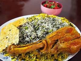 باقالی پلو با مرغ