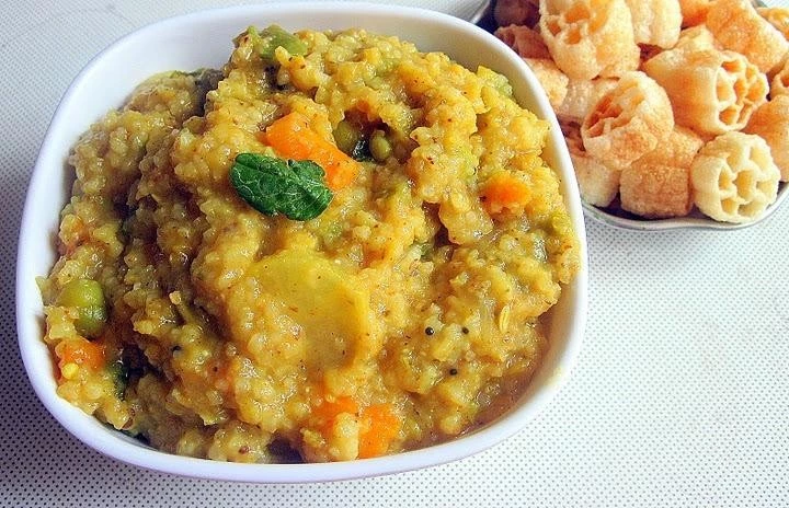 عکس پوره برنج و سبزیجات هندی