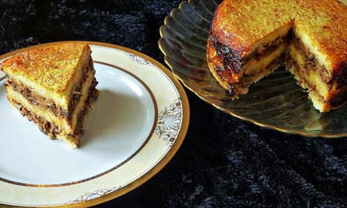 ته چین گوشت و بادمجان