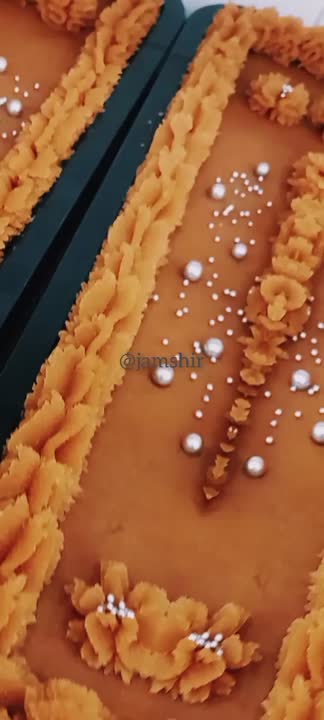 تزیین حلوا با ماسوره ومروارید