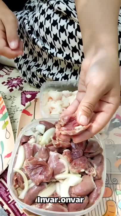 کباب دل مرغ با دنبه 