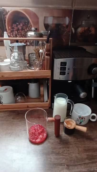 آیس لاته توت فرنگی 