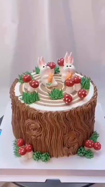 کیک تنه درخت و خرگوش 