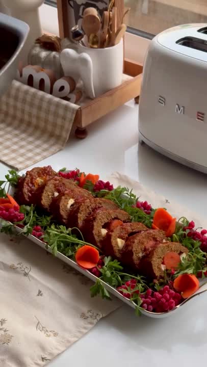 رولت گوشت مغز دار