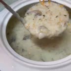 سوپ جو با شیروخامه