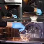 ترفند تمیز کردن فر با استفاده از سرکه و نمک