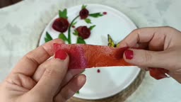 گل رز با لواشک